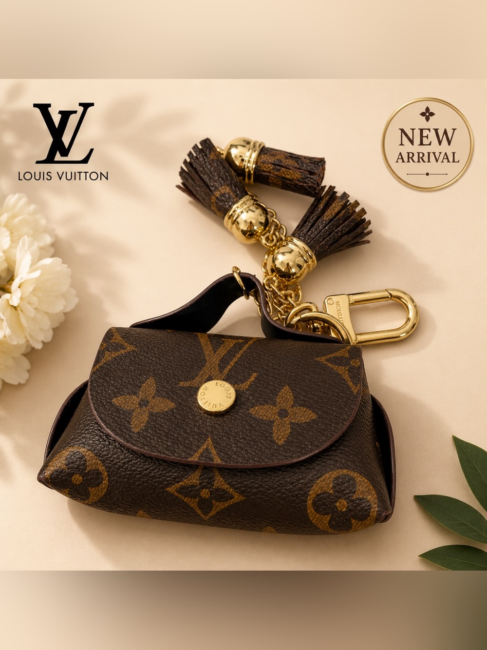🤎 Giant Monogram Key Pouch / Bag Charm Key Holder 🤎